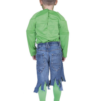 Groen spierballen shirt Dave achterkant – carnaval outfit