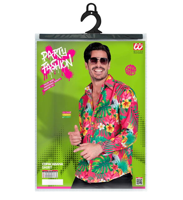 Neon copacabana blouse Jannie achterkant - tropisch hawaii overhemd heren