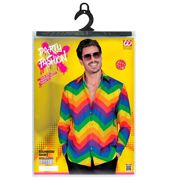 Regenboog blouse Ella achterkant - regenboog kleding unisex voor themafeest