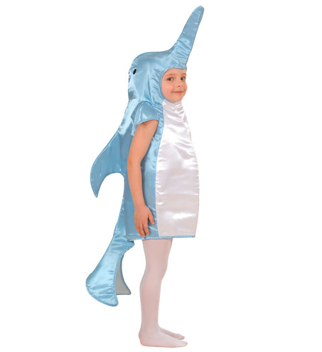Dolfijn kostuum kind unisex, schattig zeedier verkleedpak vooraanzicht
