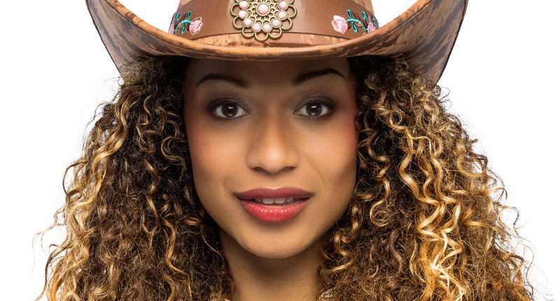 Cowboyhoed Bloom bruin bloemen festival cowgirl