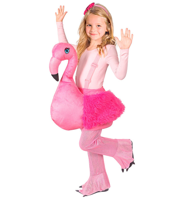 Flamingo kostuum voor meisjes zijaanzicht – kostuums