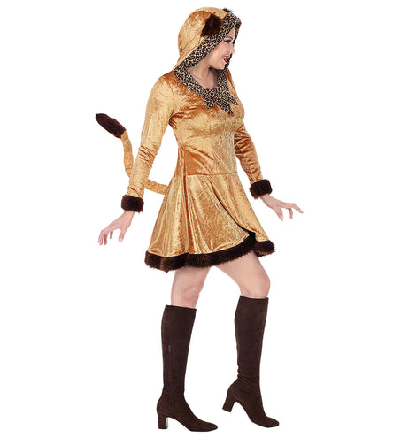 Panterjurk bruin gedragen, dieren luipaard outfit dames