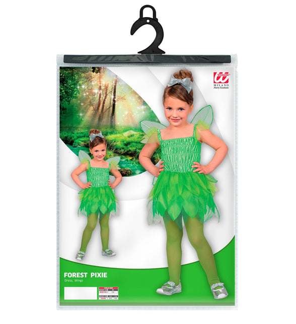 Groene feeen verkleedjurk kind met vleugels, bos-elfje Pixie outfit meisje