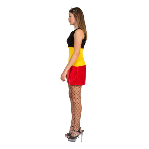 Jurk kostuum Belgische vlag kleuren stofdetail – verkleedkostuum