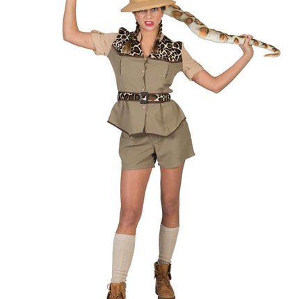 Safari outfit vrouw zijaanzicht – verkleedkleding