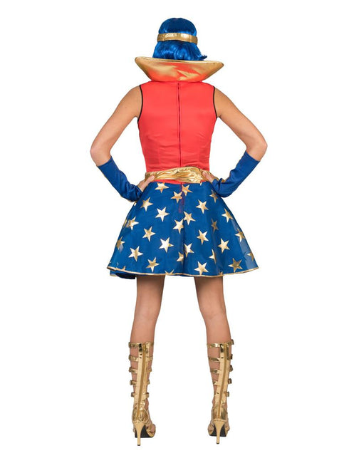 Superwoman jurk voor dames achterkant – carnaval outfit