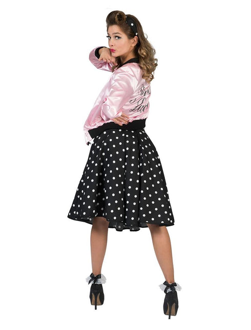Roze Grease jasje Pink lady achterkant – carnaval outfit