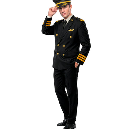 Piloot colbert voor heren achterkant – verkleedkleding
