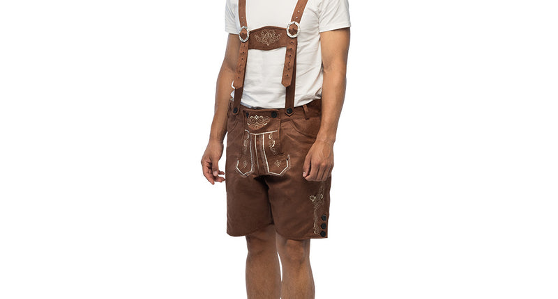 Lederhose Fritz heren bruin Oktoberfest broek