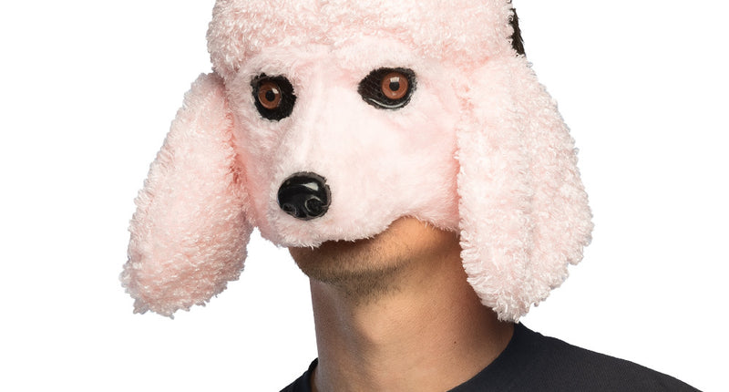Pluchen halfmasker Roze poedel festival Pride
