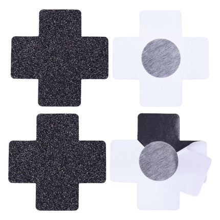 Glitter tepelstickers zwart kruis