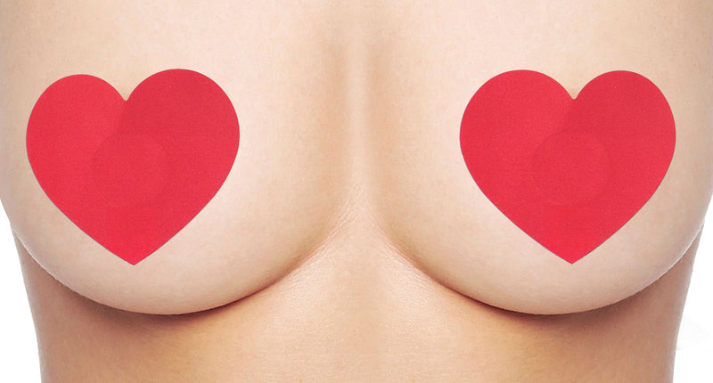2 tepelstickers rood hart