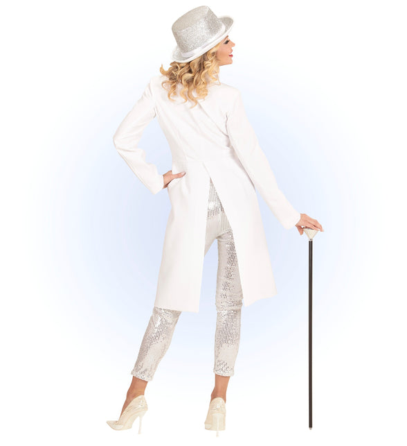 Witte slipjas Showtime close-up, elegante frack heren detail