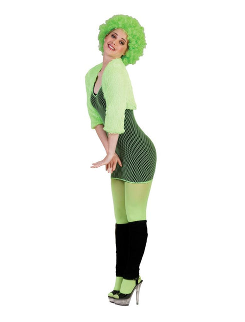 Neon groene netjurkjes voor feestjes zijaanzicht – verkleedkleding
