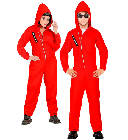 Bankrover kostuum Tokyo kind - rode boevenoverall met capuchon voor carnaval kinderen