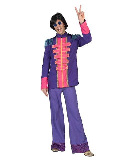 Beatles jas in paars vooraanzicht – carnavalskostuum