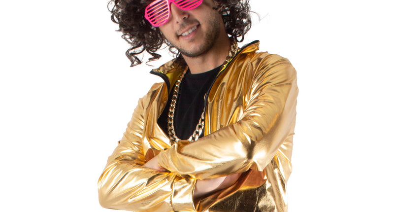 Gouden disco jas Winfred vooraanzicht – carnavalskostuum