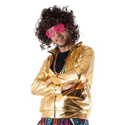 Gouden disco jas Winfred vooraanzicht – carnavalskostuum