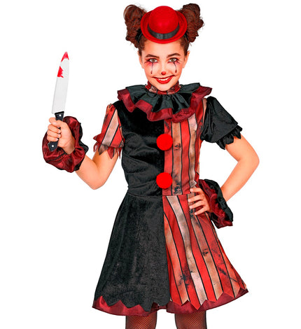 Gemene clowns jurk voor meisjes vooraanzicht – kostuums