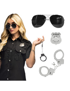 Set Agent politie partybril badge handboeien