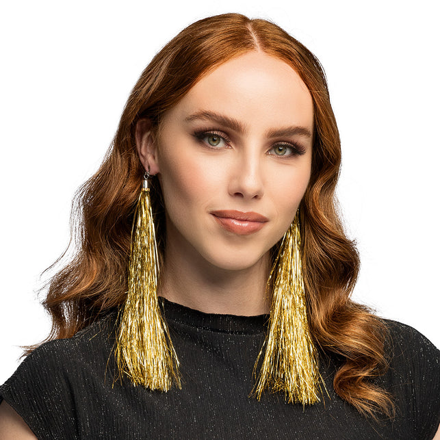 Paar oorbellen Festival goud 20 cm clips glamour