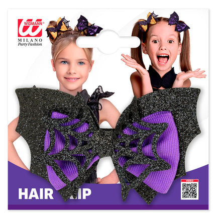 Haar clip vleermuis en spinnenweb strik voor meisjes achterkant – accessoires