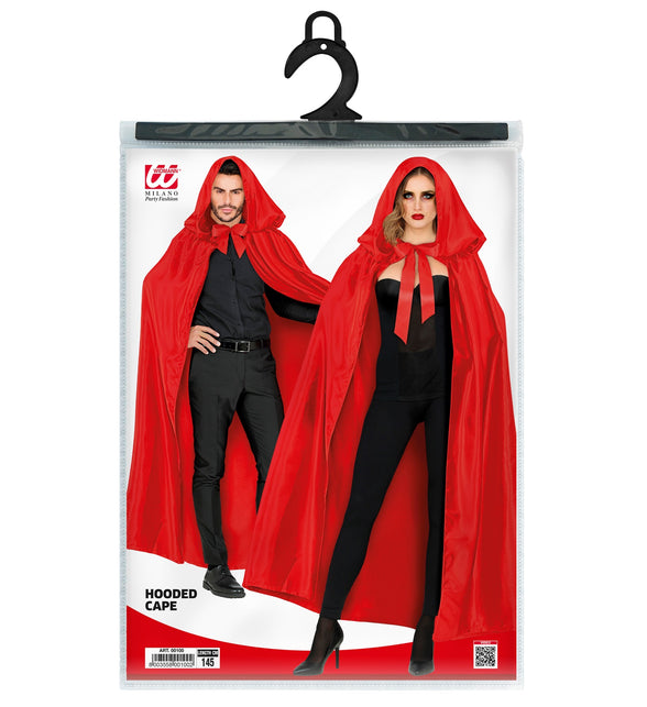 Satijnen cape rood met muts — foto 2