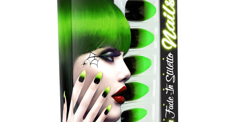 Stiletto nagels zwart neon groen