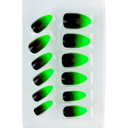 Stiletto nagels zwart neon groen — foto 2
