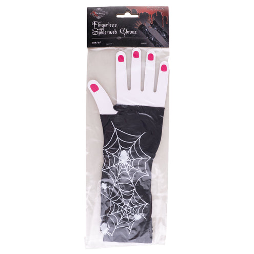 Vingerloze handschoenen met spinnenweb print — foto 2