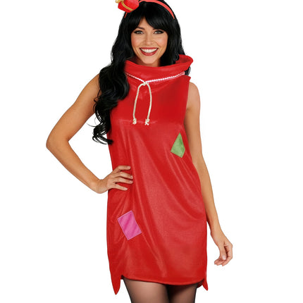Kerstjurkje kerstman zak rood fluweel dames — foto 2