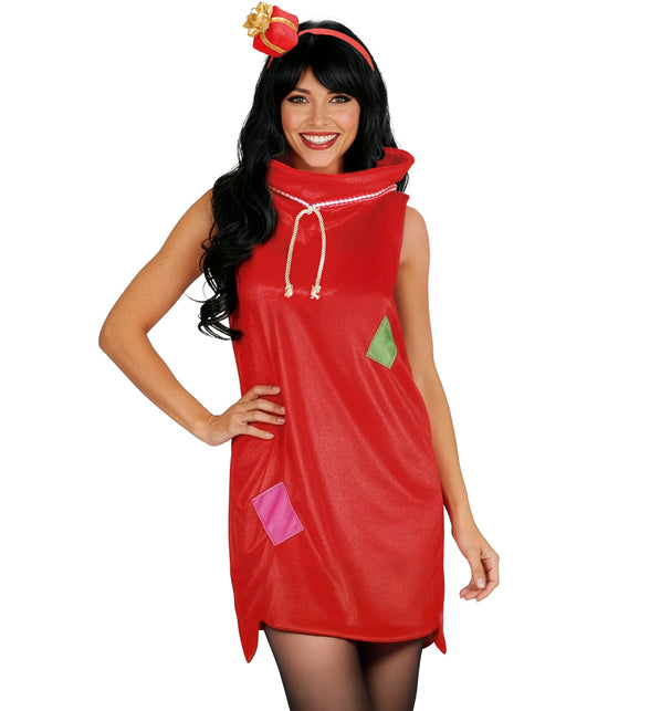 Kerstjurkje kerstman zak rood fluweel dames — foto 2