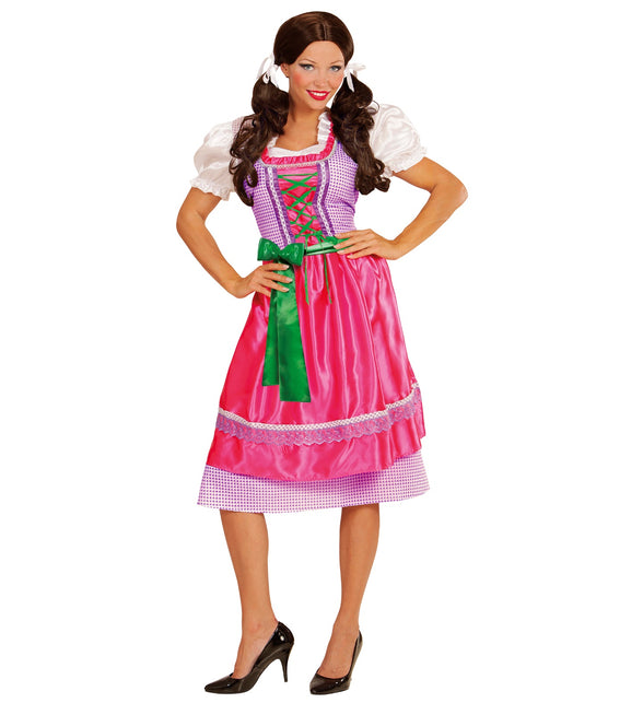Dirndl jurk roze groen
