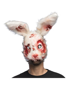 Pluchen halfmasker Bloederig konijn wit Halloween horror