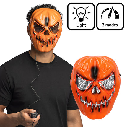 LED masker Pompoen oranje Halloween jack-o-lantern