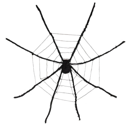 Spinnenweb 200 cm met XL spin Halloween decoratie