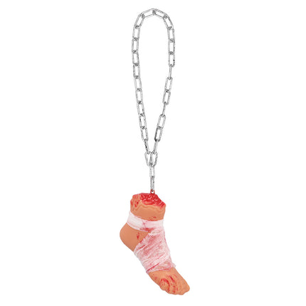Decoratie Bloederige voet ketting 62 cm Halloween horror