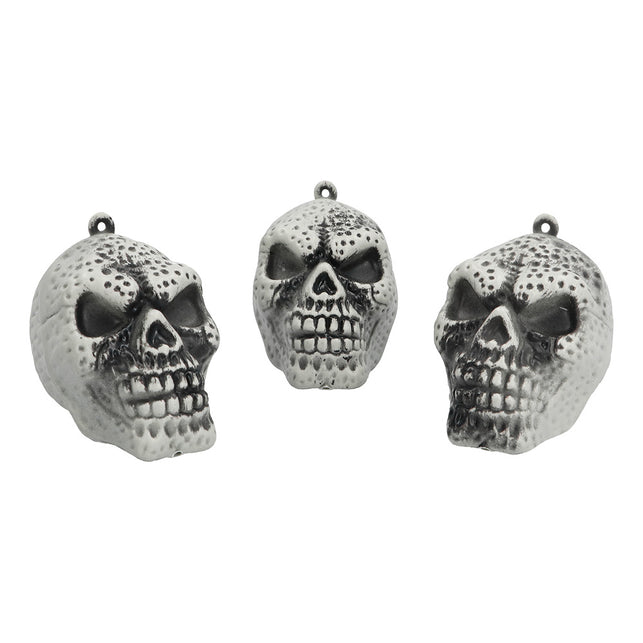 Set 3 schedels naturel Halloween decoratie