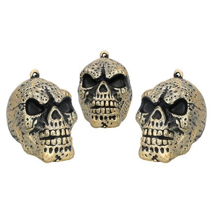 Set 3 schedels goud Halloween piraat