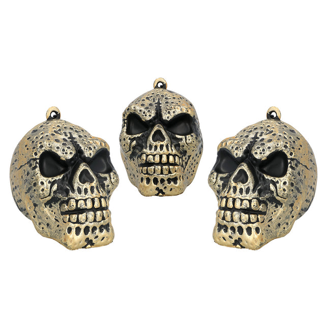 Set 3 schedels goud Halloween piraat