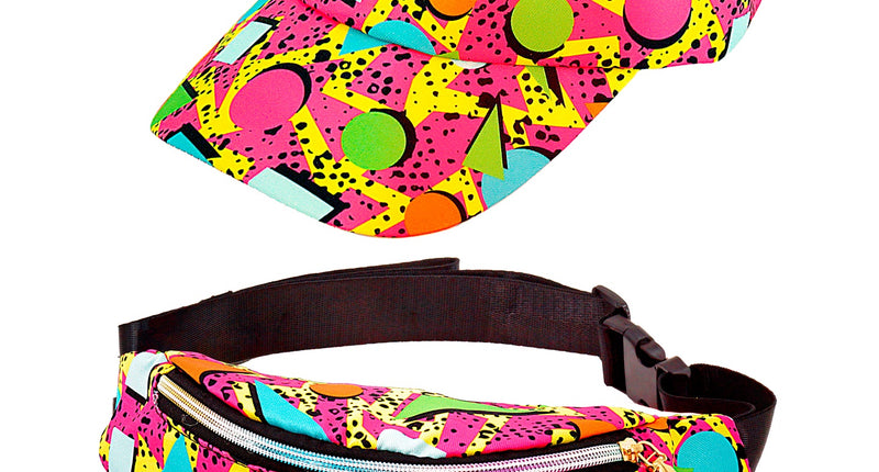 Verkleedset Jaren 80 funky fashion roze