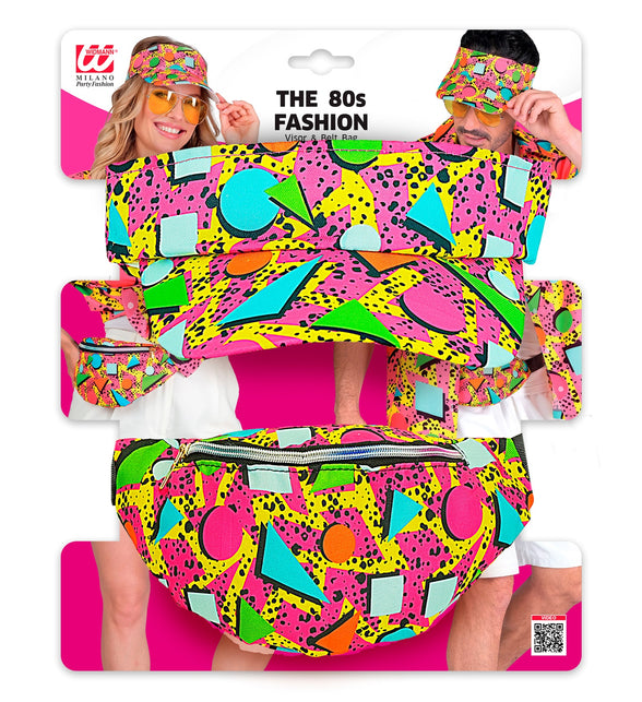Verkleedset Jaren 80 funky fashion roze — foto 2