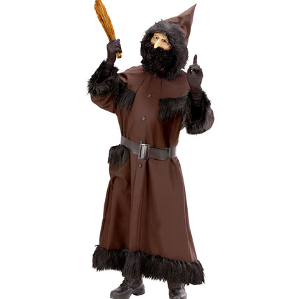 Knecht Ruprecht kasack gedragen, kerstman helper kostuum met kap heren
