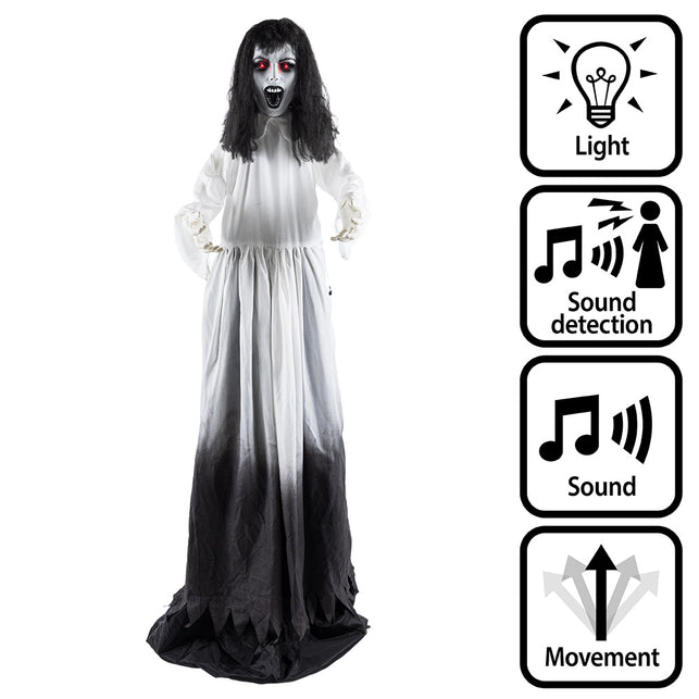 Staande decoratie Ghost widow pop-up 225 cm Halloween