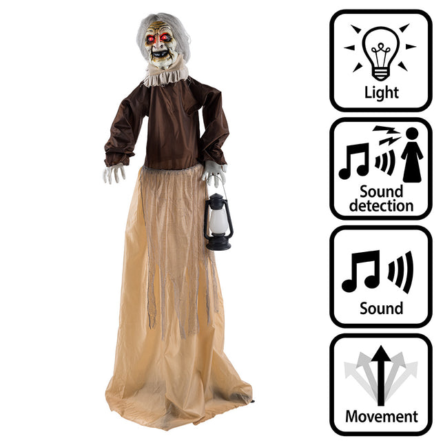 Staande decoratie Lantern witch 165 cm Halloween heks