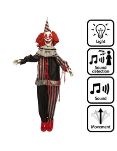 Hangdecoratie clown Mad giggles 175 cm Halloween killer