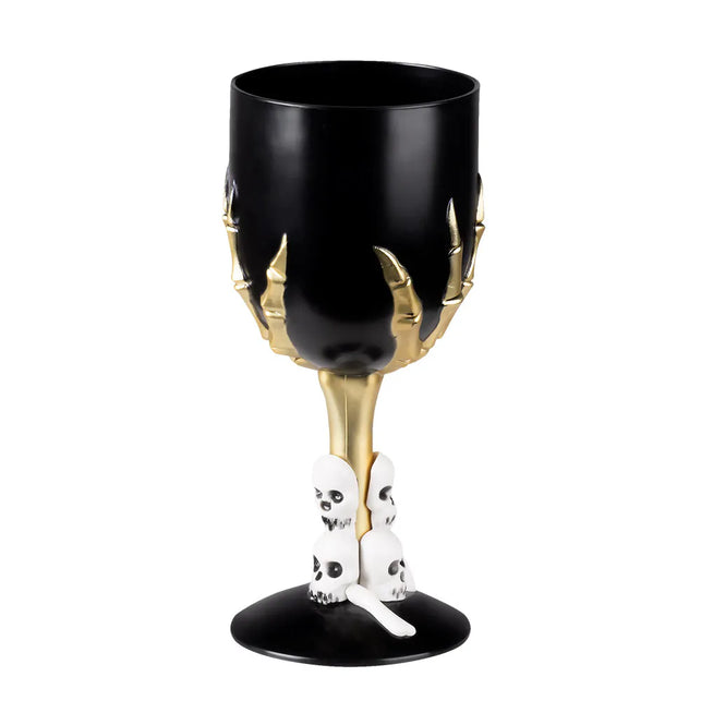 Plastic kelk Skull claw zwart 25 cl en 17,5 cm hoog