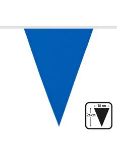 Blauwe polyester vlaggenlijn 6 meter