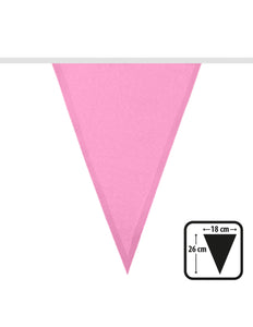 Lichtroze polyester vlaggenlijn 6 meter babyshower